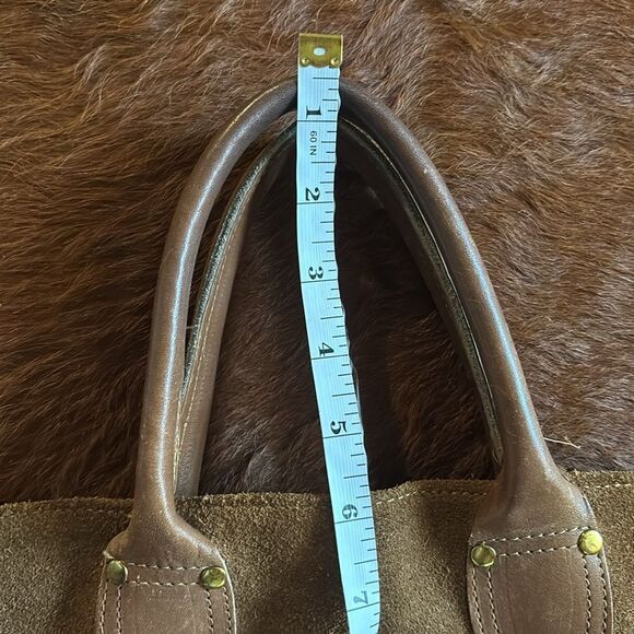 Rare 1980's "BROOKSTONE"
SUEDE LEATHER TOTE in Cognac - Picture 12 of 13
